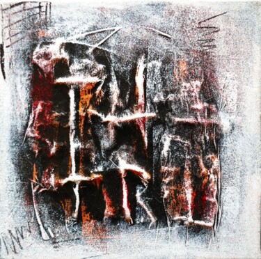 Painting titled "" Relief n°6 "" by Laure Dehouche, Original Artwork, Acrylic Mounted on Wood Stretcher frame