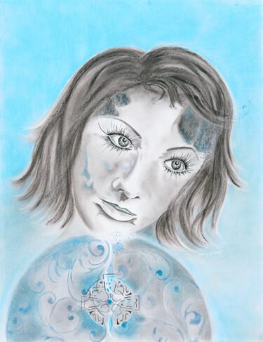 Ζωγραφική με τίτλο "BLUE'S" από Laure Devy, Αυθεντικά έργα τέχνης, Μελάνι