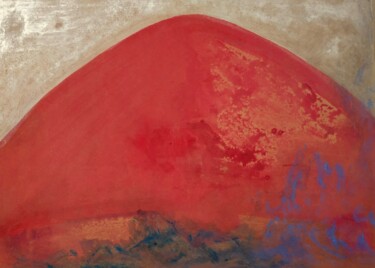 Картина под названием "la montagne rouge" - Laure Gallet, Подлинное произведение искусства, Масло