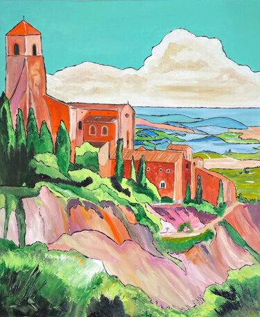 Painting titled "ROUSSILLON" by Laure Leprince, Original Artwork, Oil