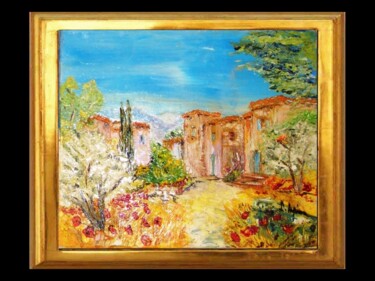 Painting titled "TABLEAU PROVENCE PE…" by Laure Leprince, Original Artwork, Oil