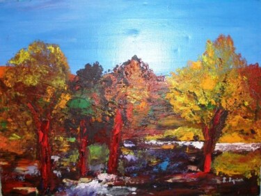 Painting titled "Les Sous Bois" by Laure Leprince, Original Artwork