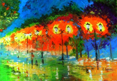 Malerei mit dem Titel "Promenade au parc" von Laure Leprince, Original-Kunstwerk