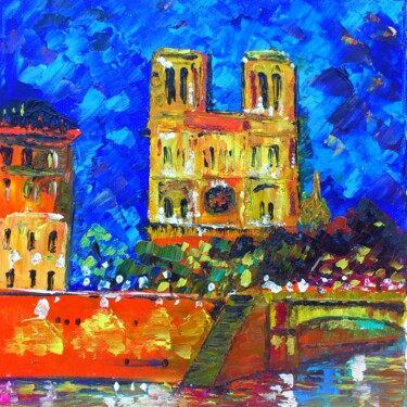 Painting titled "Notre Dame" by Laure Leprince, Original Artwork