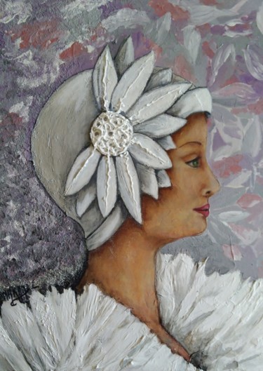 Painting titled "Belle des Neiges" by Gribouillages Laure Marand, Original Artwork, Acrylic