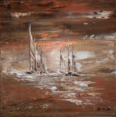 Painting titled "Tempête" by Laure Martinetto, Original Artwork, Acrylic