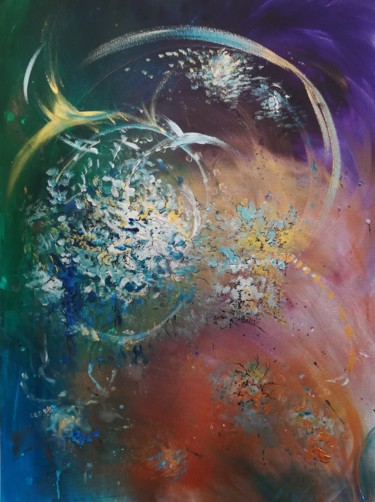 Painting titled "Espace-temps" by Laure, Original Artwork, Acrylic