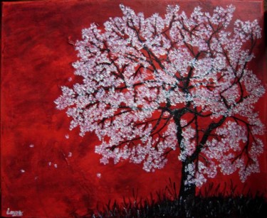 Peinture intitulée "cerisier immortalisé" par Laure, Œuvre d'art originale