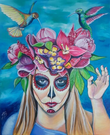 Картина под названием "Dia de los Vivos" - Laure Bollinger, Подлинное произведение искусства, Акрил