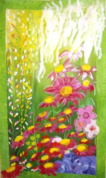 Peinture intitulée "ambiance fleurie" par Laure Gibert, Œuvre d'art originale