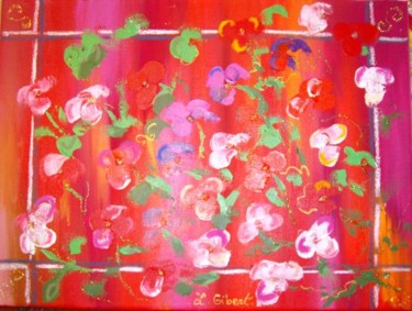 Painting titled "fleurs" by Laure Gibert, Original Artwork