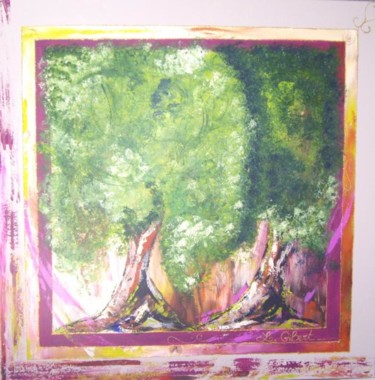 Painting titled "les 2 arbres" by Laure Gibert, Original Artwork