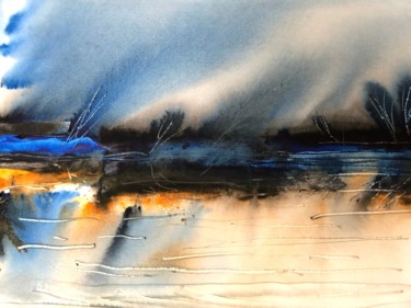 Peinture intitulée "River" par Laurette Follot, Œuvre d'art originale, Aquarelle