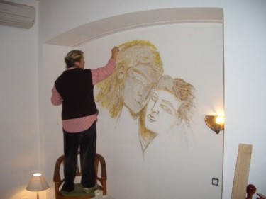 Collages intitulée "Fresque" par Laure Leprince, Œuvre d'art originale