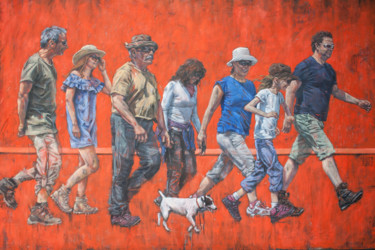 Painting titled "Allez en marche" by Laure Mascarello, Original Artwork, Oil