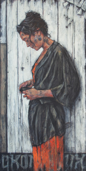 Peinture intitulée "kimono II" par Laure Mascarello, Œuvre d'art originale, Huile