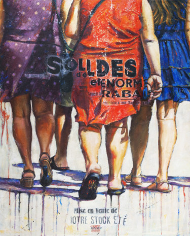 Pintura intitulada "Les culs" por Laure Mascarello, Obras de arte originais, Óleo