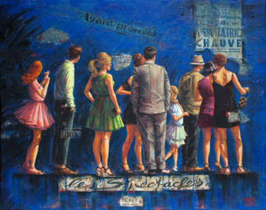 Pintura intitulada "A guichets fermés" por Laure Mascarello, Obras de arte originais, Óleo
