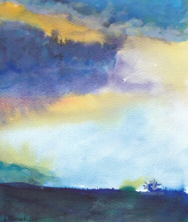 Pintura titulada "Paysage" por Laurence Allemand, Obra de arte original, Tinta