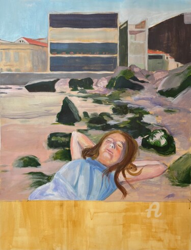 Malerei mit dem Titel "Rêve de sable" von Laurence Allemand, Original-Kunstwerk, Acryl