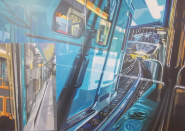 Painting titled "METRO" by Laurence Delmotte-Berreby, Original Artwork, Acrylic