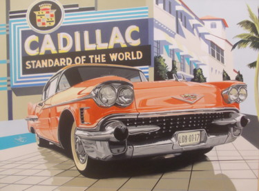 Painting titled "CADILLAC" by Laurence Delmotte-Berreby, Original Artwork, Acrylic