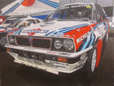 Painting titled "LANCIA DELTA MARTINI" by Laurence Delmotte-Berreby, Original Artwork, Acrylic