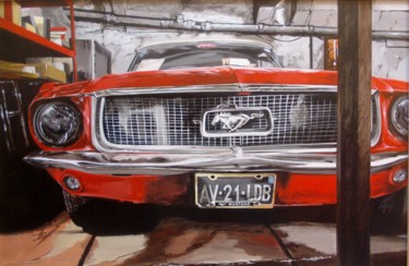 Painting titled "MUSTANG Réserve" by Laurence Delmotte-Berreby, Original Artwork, Acrylic