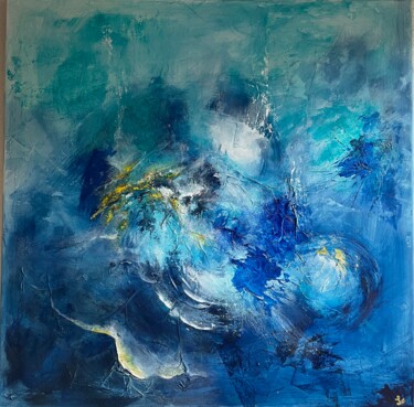 Painting titled "Liberté bleue" by Laurence Blondel (LO), Original Artwork, Acrylic