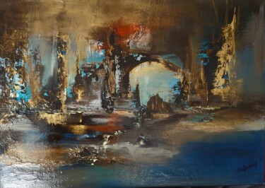 Schilderij getiteld "Eau souterraine" door Laurence Carbonnel, Origineel Kunstwerk, Acryl