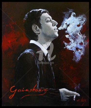 Peinture intitulée "Gainsbourg" par Laurence Clerembaux, Œuvre d'art originale
