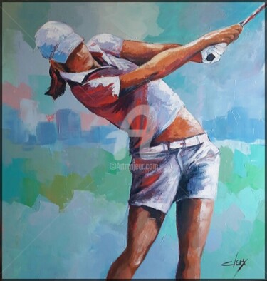 Painting titled "la golfeuse 2" by Laurence Clerembaux, Original Artwork, Acrylic