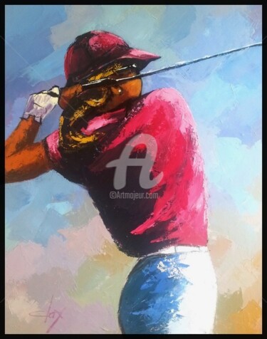 Peinture intitulée "golfeuse" par Laurence Clerembaux, Œuvre d'art originale, Acrylique