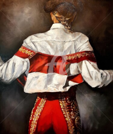 Painting titled "Torera Sanchez" by Laurence Clerembaux, Original Artwork, Acrylic