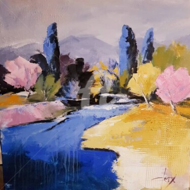 Malerei mit dem Titel "Provence" von Laurence Clerembaux, Original-Kunstwerk, Acryl