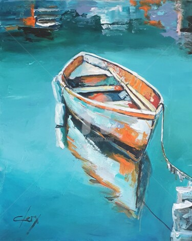 Peinture intitulée "Barque 3" par Laurence Clerembaux, Œuvre d'art originale, Acrylique