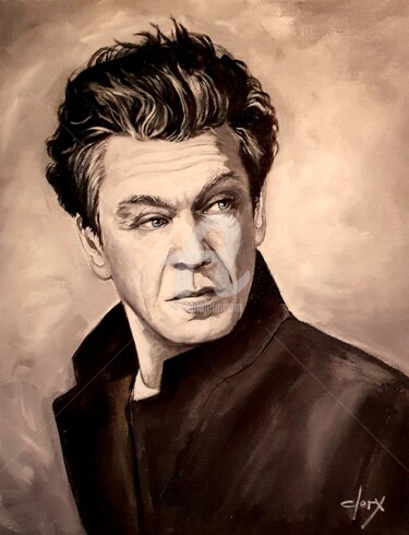 Painting titled "Marc Lavoine" by Laurence Clerembaux, Original Artwork, Acrylic