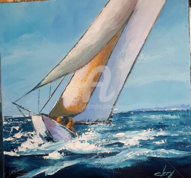 Painting titled "Voile" by Laurence Clerembaux, Original Artwork, Acrylic