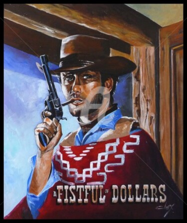 Painting titled "western" by Laurence Clerembaux, Original Artwork, Oil