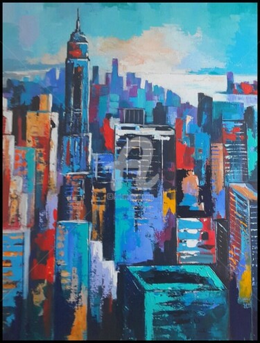 Painting titled "Nyc" by Laurence Clerembaux, Original Artwork