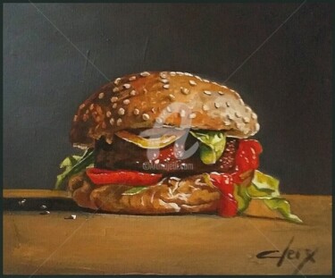 Painting titled "Burger" by Laurence Clerembaux, Original Artwork