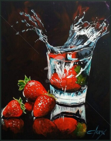 Peinture intitulée "les fraises" par Laurence Clerembaux, Œuvre d'art originale