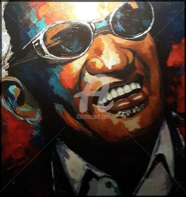 Painting titled "Ray Charles" by Laurence Clerembaux, Original Artwork
