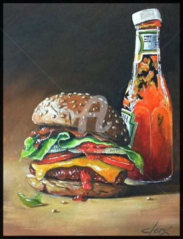 Painting titled "ketchup" by Laurence Clerembaux, Original Artwork