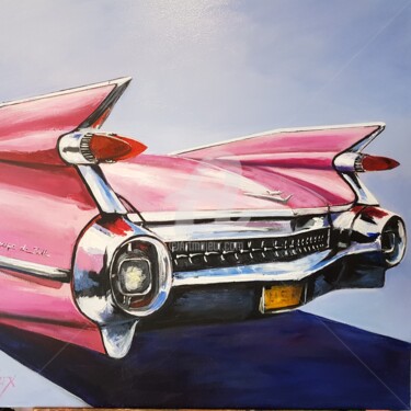 Painting titled "Pink cadillac" by Laurence Clerembaux, Original Artwork, Acrylic