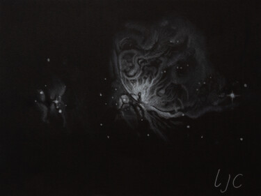 Dessin intitulée "Nébuleuse d'Orion M…" par Laurence Coindre, Œuvre d'art originale, Pastel Monté sur Verre