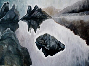 Painting titled "Rocks" by Laurence D Antonio Lignel, Original Artwork
