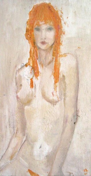 Pittura intitolato "My Orange Angel" da Laurence D Antonio Lignel, Opera d'arte originale