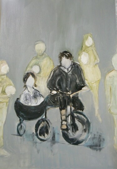 Painting titled "Shared tricycle" by Laurence D Antonio Lignel, Original Artwork
