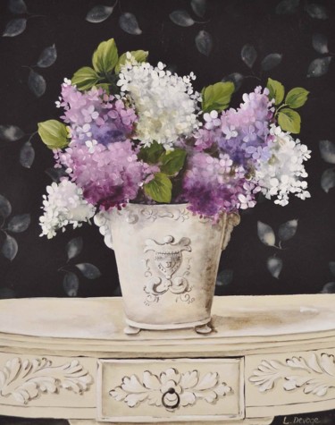 Peinture intitulée "lilas" par Laurence Devoge, Œuvre d'art originale, Acrylique